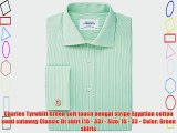 Charles Tyrwhitt Green soft touch bengal stripe Egyptian cotton semi cutaway Classic fit shirt