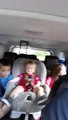 Baby dancing in car to uptown funk