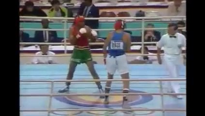 Hussain Shah Pakistan vs Fuzesy Hungary in 1988 Korean Olympics Boxing Quarter Final