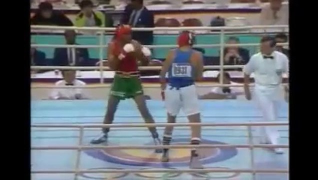 Hussain Shah Pakistan vs Fuzesy Hungary in 1988 Korean Olympics Boxing Quarter Final