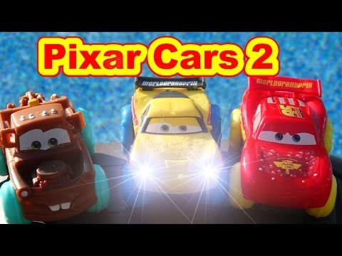 Pixar Cars Unboxing NEW Jeff Gorvette HydroWheels with Lightning McQueen and Mater at the Pool