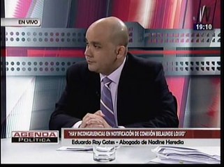 "Nadine Heredia no puede ser responsable de actos de Belaunde"