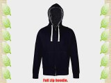 Men's AWDis Hoodies Fur Lined Long Sleeved Zip Up Hooded Jacket New French Navy Size XL
