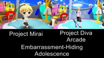 Project Mirai Embarrassment-Hiding Adolescence PV Comparison 3DS Arcade