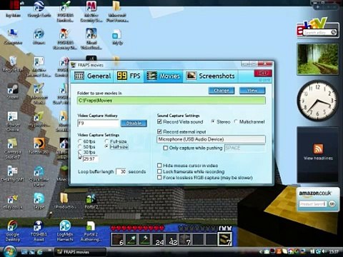 Tutorial:Best Recording Settings for Playing Minecraft (Fraps)