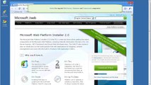 Install the required web server software using the Microsoft Web Platform installer