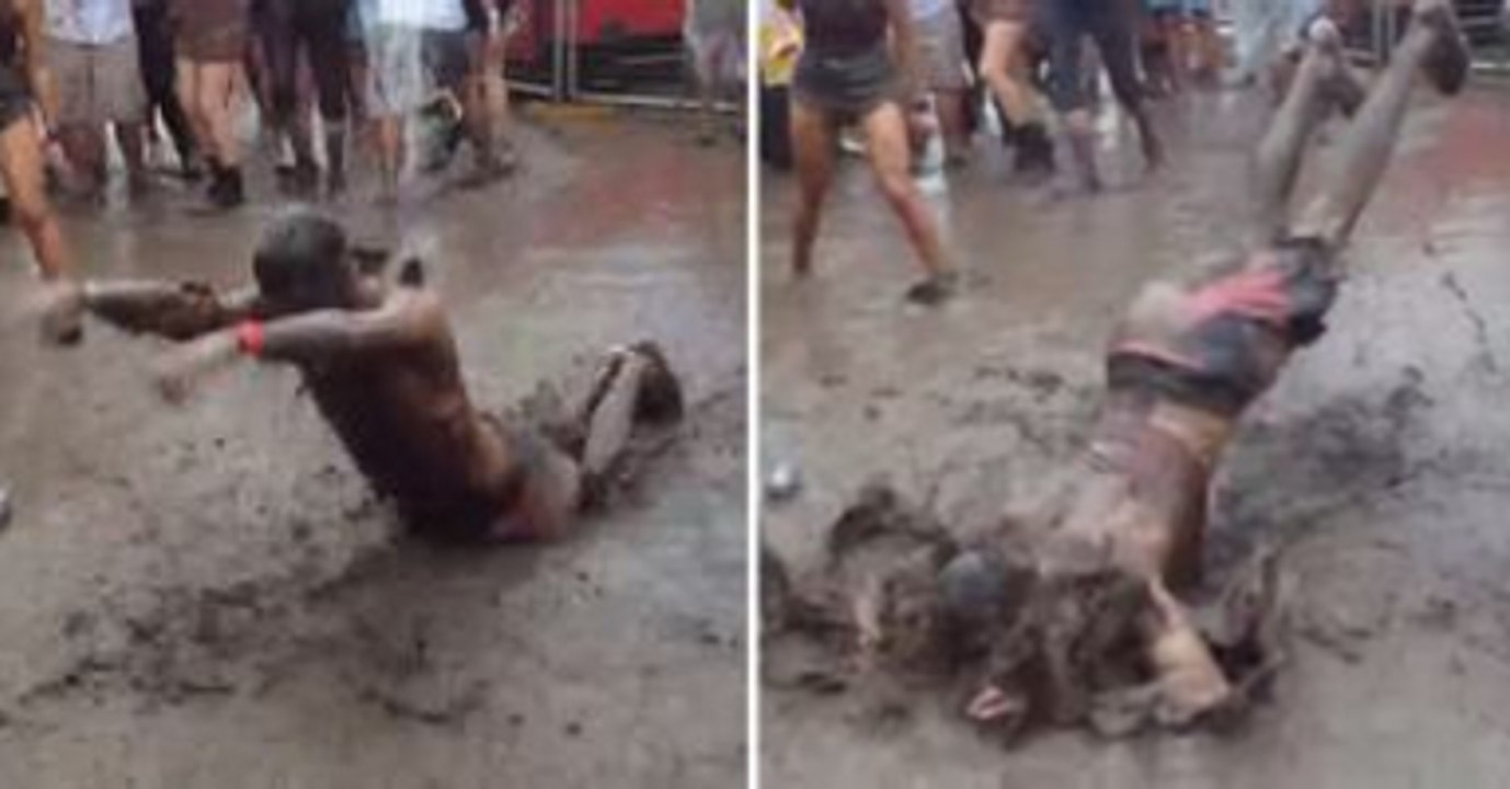Watch This Guy Does Worm Dance In The Mud