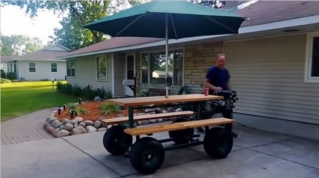 Badass Invention! You Will Want To Own This Motorized Picnic Table