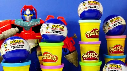 Surprise Eggs Sonic The HedgeHog Buildable Toys Play Doh Littlest Pet Shop Peppa Pig Race