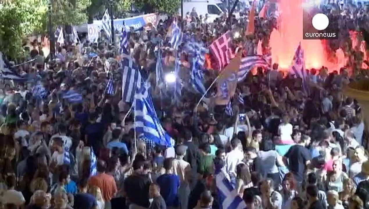 یونان؛ جشن و شادی مردم پس از رای منفی در همه پرسی