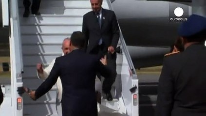 Pope arrives in Ecuador at the start of a seven-day tour