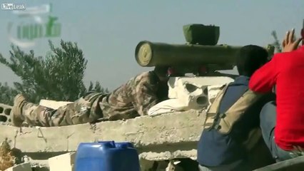 Konkurs ATGM destroys Syrian Army BMP with a direct hit