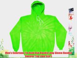 Men's Colortone Tie Hand Dye Hoodie Long Sleeve Hooded Sweater Top Lime Size L
