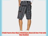 O'Neill Puerto Rico Men's Walkshorts Black All Over Print with Blue Medium