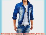 Men's jeans jacket leather Jeans denim Hawk blue Gr??e Jacke:L