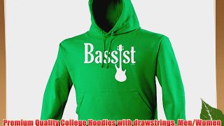 BASSIST GUITAR (XL - GREEN) NEW PREMIUM HOODIE - slogan funny clothing joke novelty vintage