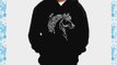 Personalised name diamante hooded sweatshirt xmas gift present half horse hoodie kids (Black)