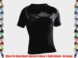 Nike Pro Vent Short Sleeve V-Neck T-Shirt Black - Xx Large