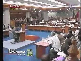 Impeachment Trial - Pres. Joseph Estrada - Sen. MIriam Santiago lashes out at spectator.flv