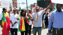 Camp David G8 Summit 2012 - Ethiopian Protesters March Along Main Street Thurmont, MD