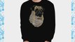 Wellcoda | Pug Face Cute Pet Dog Mens NEW Big Face Black Sweatshirt 3XL