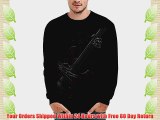 Wellcoda | Skeleton Guitar Hero Mens NEW Rib Music Black Sweatshirt 3XL