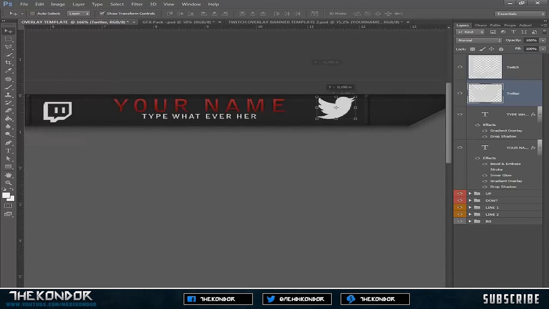 Download Twitch Overlay Banner Template Free Psd 2014 Hd 2 Video Dailymotion PSD Mockup Templates