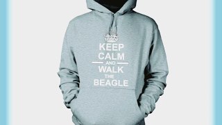 Keep Calm And Walk The Beagle Hooded Sweatshirt Hoody In Heather Grey xl