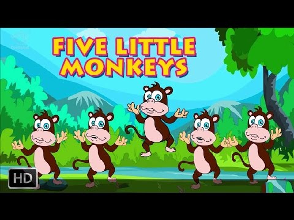 Five Little Monkeys Jumping On The Bed - Nursery Rhyme -  Popular Rhymes For Children