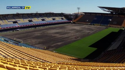 Así fue la instalación del nuevo césped en El Madrigal