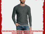 Jack and Jones Men's JJCO Sharp Knit Crew Neck Long Sleeve Sweatshirt Grey Melange Large