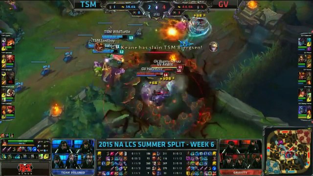TSM vs GV NA LCS Championship series Summer Split 2015 W6D2 Team Solo Mid vs Gravity game highlights