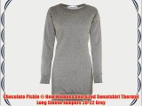 Chocolate Pickle ? New Womens Oversized Sweatshirt Thermal Long Sleeve Jumpers 20-22 Grey