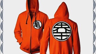 Dragon Ball Z Kame Symbol Orange Zip-Up Adult Hoodie size XL