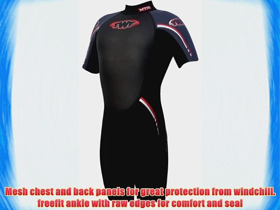 TWF Men's Xt3 Shortie Tall Wetsuit - Black/Black Medium/Large