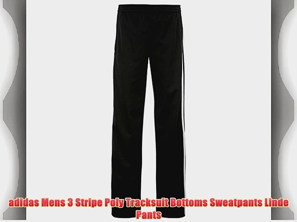 adidas 3 stripe poly tracksuit bottoms mens