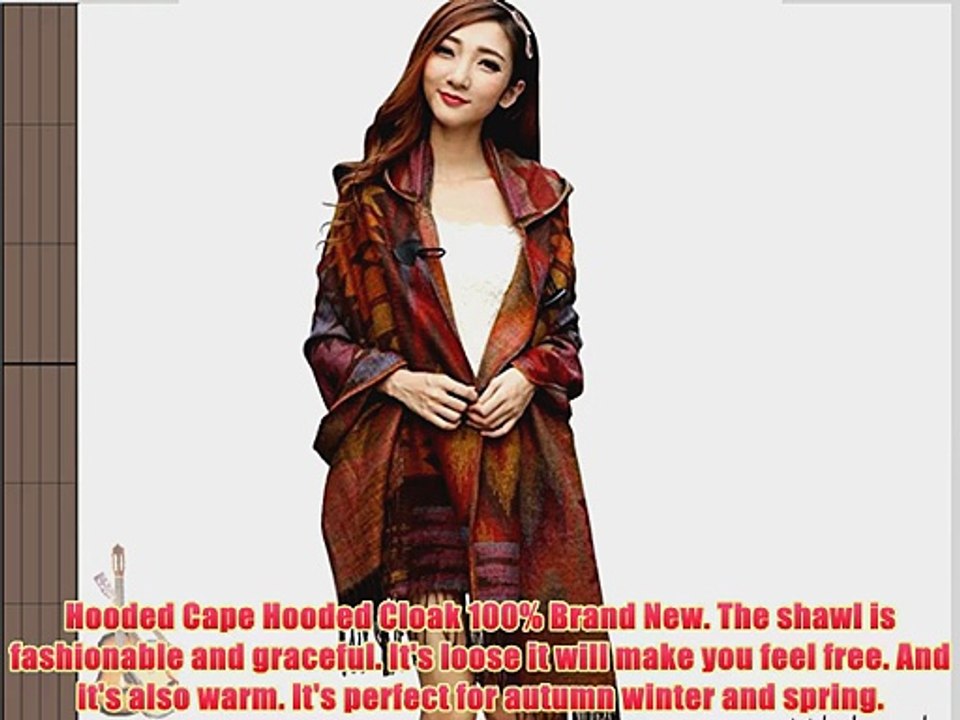 Hoodies Women Tassel Fringe Bohemian Hooded Shawl Cape Poncho Cloak Jacket (m12)