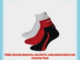 PUMA Lifestyle Quarters size:39/42 color:black/white/red Pack:6er Pack