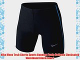 Nike Mens Tech Shorts Sports Running Pants Bottoms Elasticated Waistband Black/Blue L