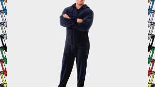 Big Feet Pjs Navy Blue Plush Hoodie Footed Pyjama (L)