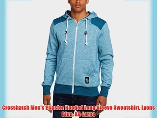 Tải video: Crosshatch Men's Pilaster Hooded Long Sleeve Sweatshirt Lyons Blue XX-Large