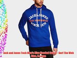 Jack and Jones Tech Men's Rise Hooded Sweat - Surf The Web Blue X-Large