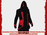 Assassins Creed 3 Faux Leather Conner Kenway Hoodie/Coat Jacket Cosplay (XXLarge Black and