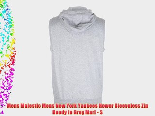 Mens Majestic Mens New York Yankees Hower Sleeveless Zip Hoody in Grey Marl - S