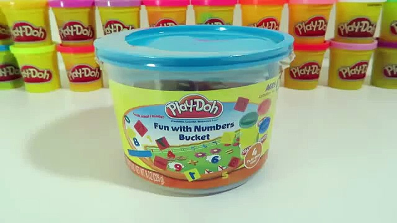 Play Doh Fun with Numbers Bucket Playset   Learn Simple Math and How To Count with Play Dough!