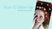 How to draw hair with coloured pencils