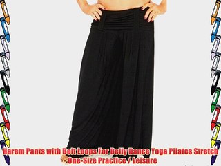 Harem Pants with Belt Loops For Belly Dance Yoga Pilates Stretch - One-Size Practice / Leisure
