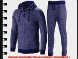 Soulstar Hooded Marl Fleece Full Zip Tracksuit Blue L
