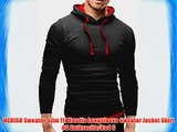 MERISH Sweater Slim Fit Hoodie Longsleeve Sweater Jacket Shirt 06 Anthracite/Red S