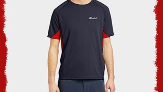 Berghaus Men's Tech Short Sleeve Crew Neck Base Layer - Carbon/Extreme Red X-Large